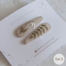 Load image into Gallery viewer, Set of 2 embroidered hair clips
