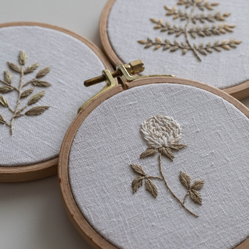 Botanical embroidery patterns, set of 5